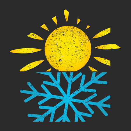 Snowflake and sun air conditioning for home design businessのイラスト素材