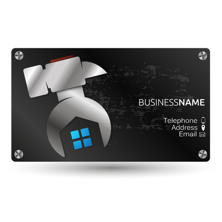 Business card for repair and service with the toolのイラスト素材