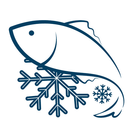 Symbol of frozen fish silhouetteのイラスト素材