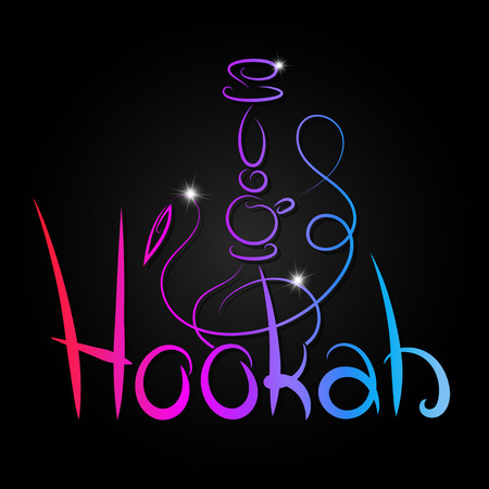 Hookah inscription color abstractのイラスト素材