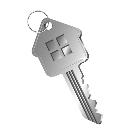 The key is in the form of a house. Sale and rental of housing.のイラスト素材