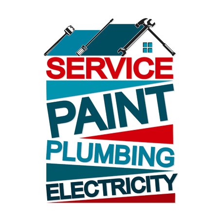Home repair banner. Painting, plumbing, electricity design.のイラスト素材