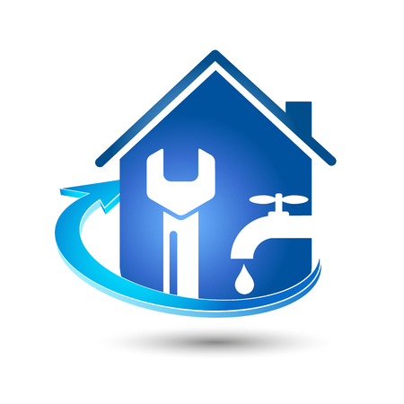 Repair plumbing and plumbing design for businessのイラスト素材