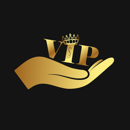 Vip gold symbol in handのイラスト素材