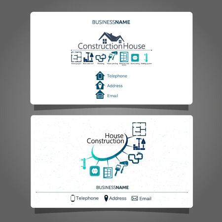 Construction and maintenance of the house business card businessのイラスト素材
