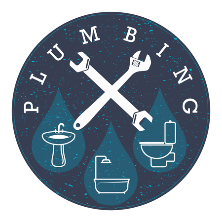 Plumbing symbol for repair and maintenance illustration.のイラスト素材