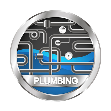 Plumbing and water pipes symbol for businessのイラスト素材