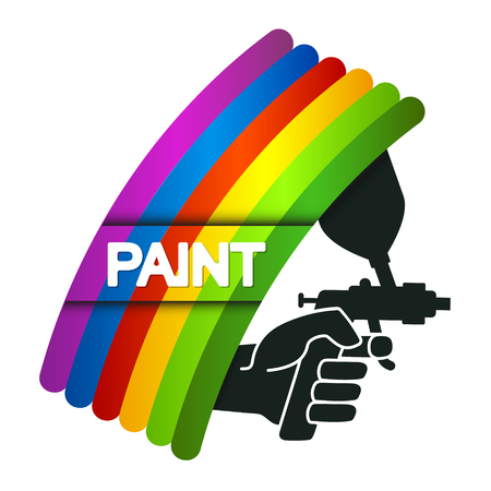 Spray for painting in hand symbol for businessのイラスト素材