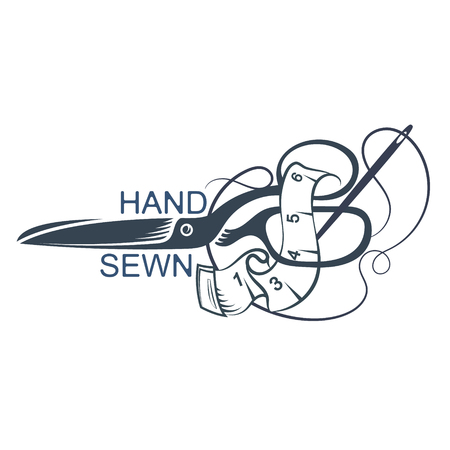 Scissors and accessories for sewing and cutting illustrationのイラスト素材
