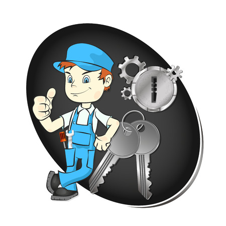 Master of repair of keys and locks illustrationのイラスト素材