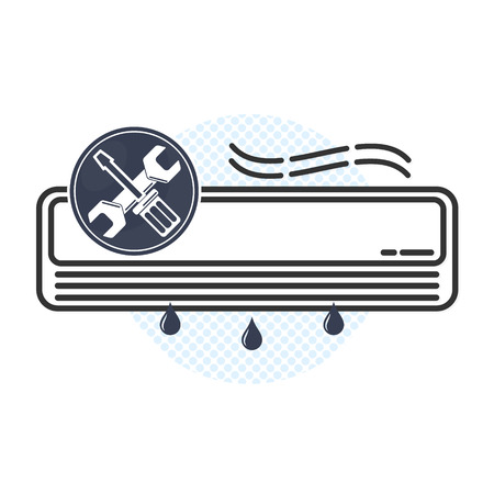Air conditioning maintenance and repair symbol for business vectorのイラスト素材