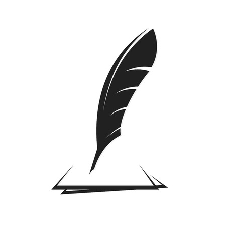 Bird feather for letter vector illustration on plain background.のイラスト素材
