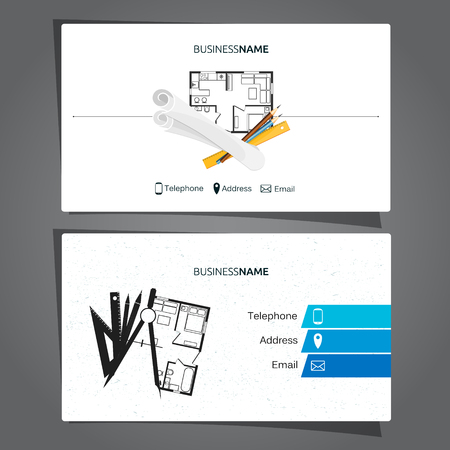 Architecture and construction business card for the engineerのイラスト素材
