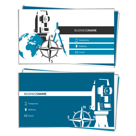 Business card of Surveying and Mapping concept for businessのイラスト素材