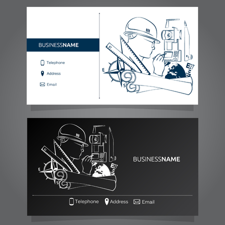 Business card concept of Geodesy and Cartographyのイラスト素材