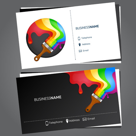 Business card for painting conceptのイラスト素材