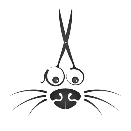 Cheerful symbol for shearing animals silhouetteのイラスト素材