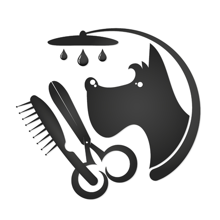 Hairdresser for dogs and cats symbol