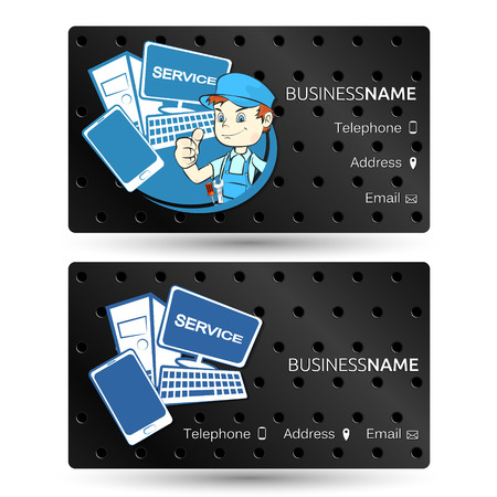 Repair of computer equipment and phones visiting card design.のイラスト素材
