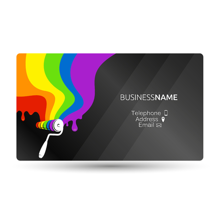 Business card for painting with paint drops.のイラスト素材