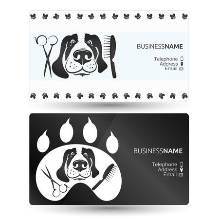 Care for dogs and other animal visiting card.のイラスト素材