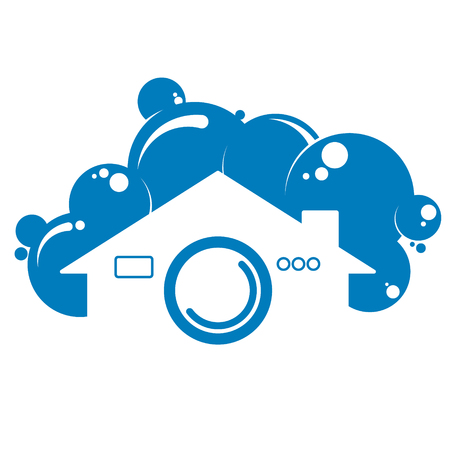 Cleaning and washing the house symbolのイラスト素材