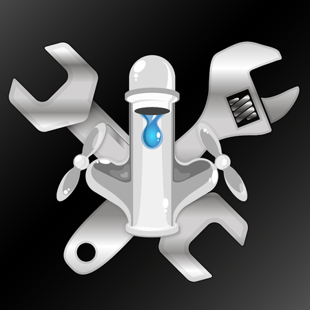 Symbol for repair of plumbing and sanitary ware for businessのイラスト素材