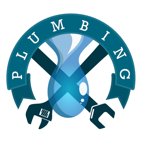 Repair plumbing with tool symbol for businessのイラスト素材