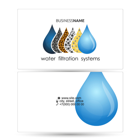Filtration and water purification business card illustration.のイラスト素材