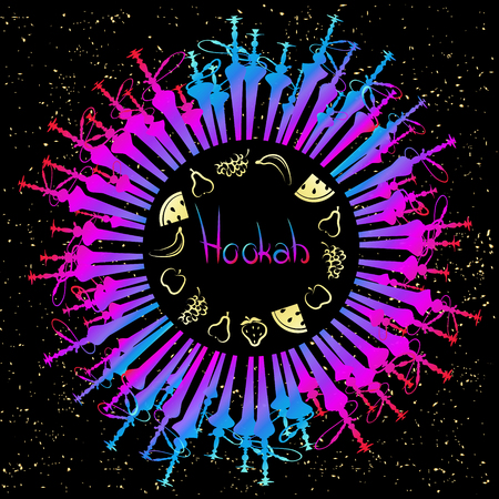 Hookah with fruit abstract for print and advertising.のイラスト素材