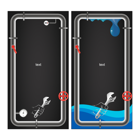 Plumbing and water supply vector bannerのイラスト素材