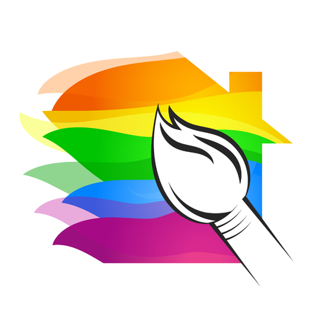 Brush for painting a house symbol vectorのイラスト素材