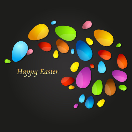 Easter multicolored eggs set abstract vectorのイラスト素材