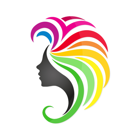 Girl with colored hair for a beauty salonのイラスト素材