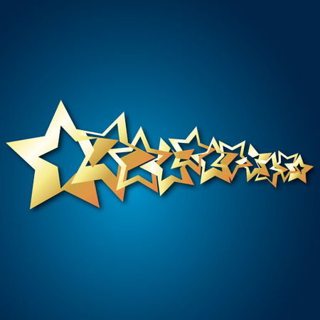 Golden stars on a blue background illustrationのイラスト素材