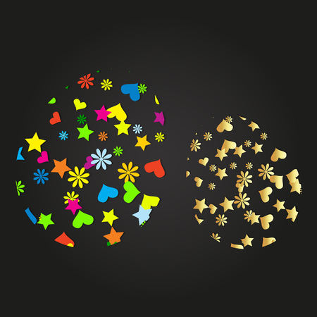 Easter colored eggs abstract on dark background Vector illustration.のイラスト素材