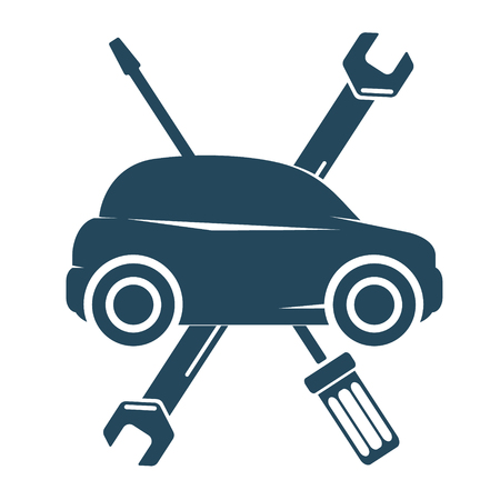Car repair with symbol tool for businessのイラスト素材
