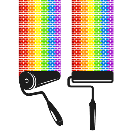 Rollers with colorful paint design.のイラスト素材