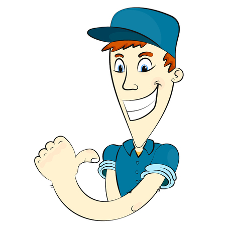 Master of repair and maintenance in uniform vector iconのイラスト素材