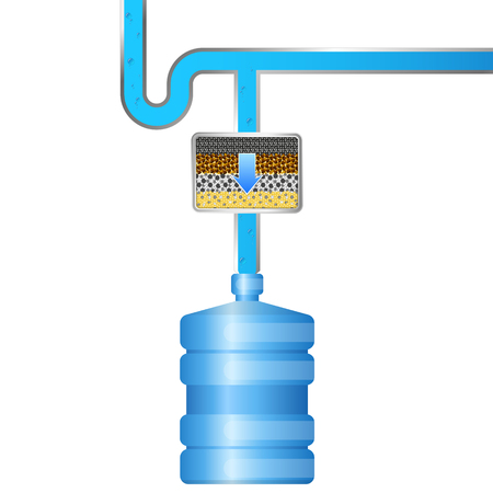 Water filtration system in bottle vectorのイラスト素材