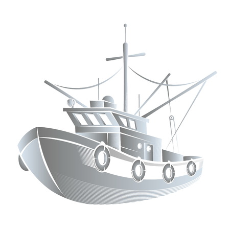 Fishing industrial ship concept vectorのイラスト素材