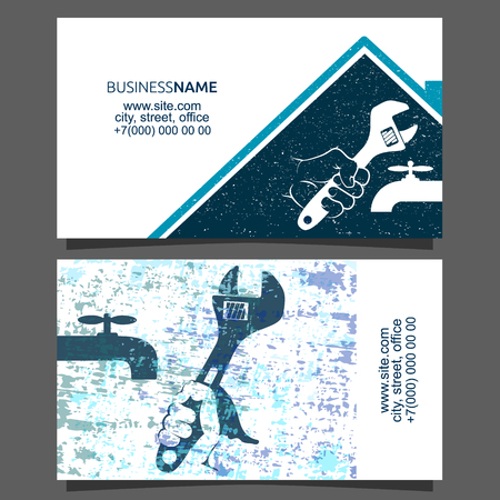 Plumbing service and repair business cardのイラスト素材