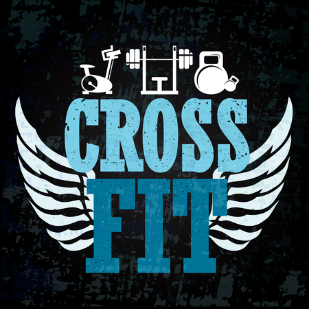 Cross fit and gym workout bannerのイラスト素材