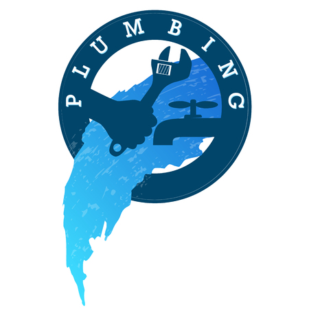 Service and maintenance of plumbing symbol for workのイラスト素材