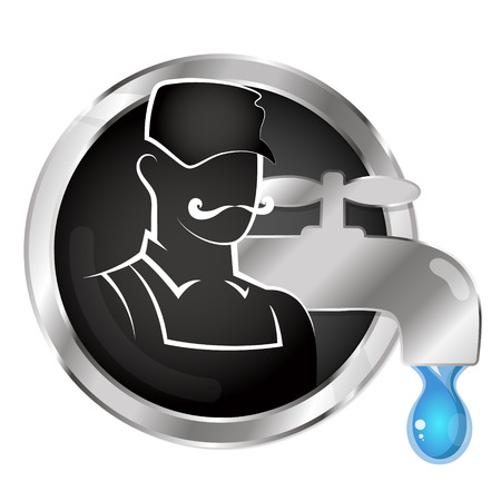 Plumber and faucetのイラスト素材