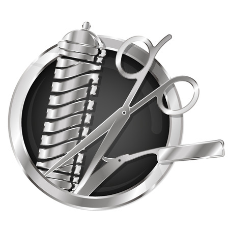 Scissors and barbershopのイラスト素材