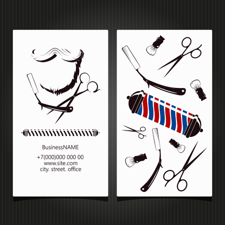 Barbershop and hairdresser business card conceptのイラスト素材