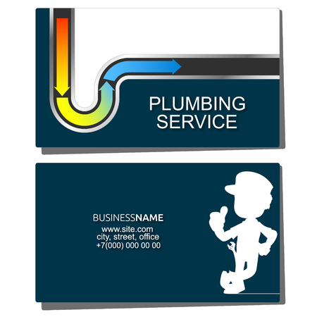 Repair and maintenance of water pipes and plumbing business cardのイラスト素材