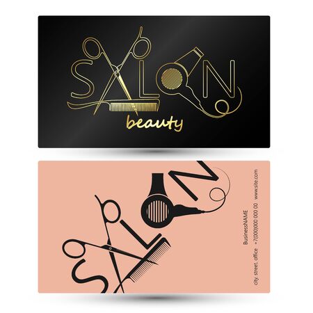 Business card for hairstyle and beauty salonのイラスト素材