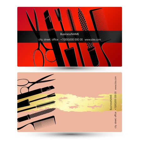 Beauty salon business card beautiful designのイラスト素材